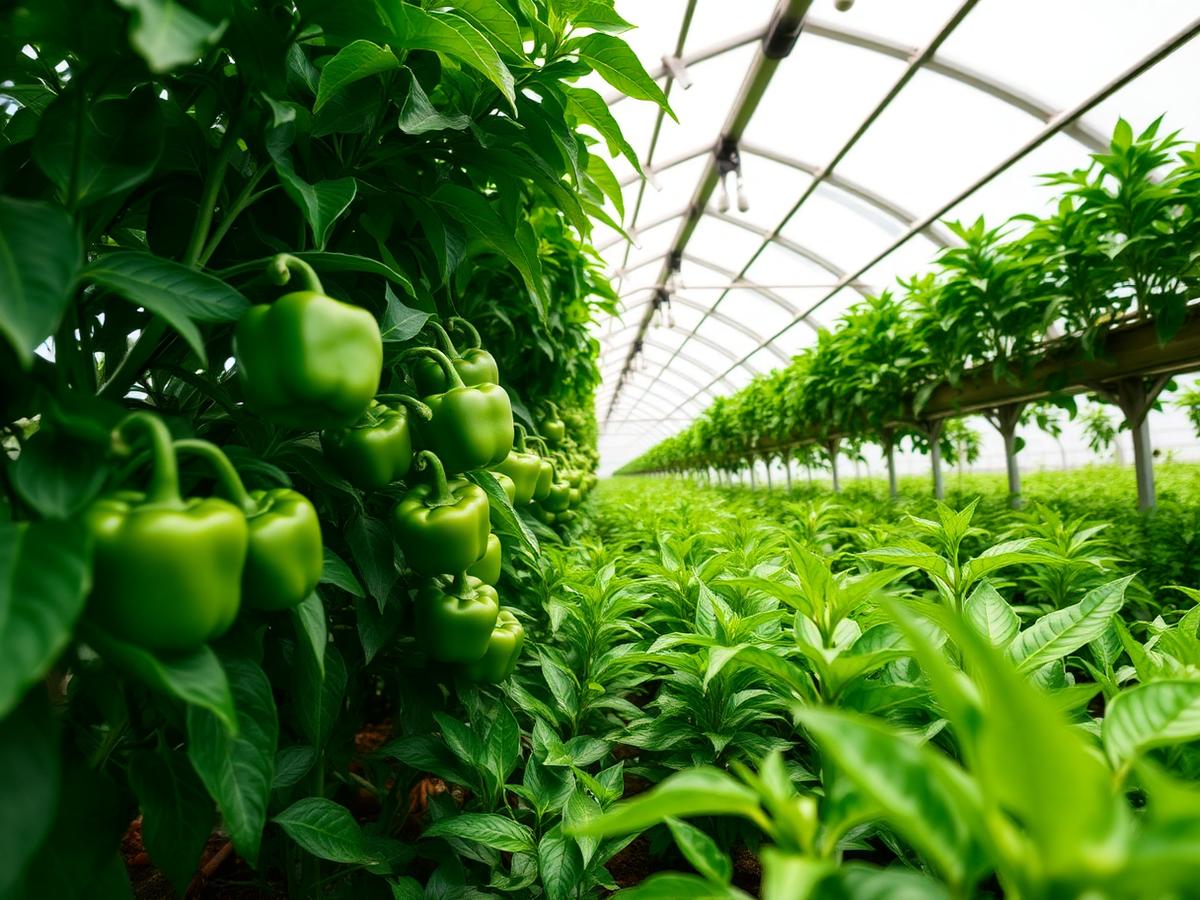 Green peppers thriving